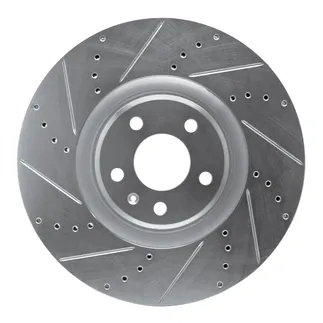 R1 Concepts EDZ-73064L Brake Rotor Drilled and Slotted Silver